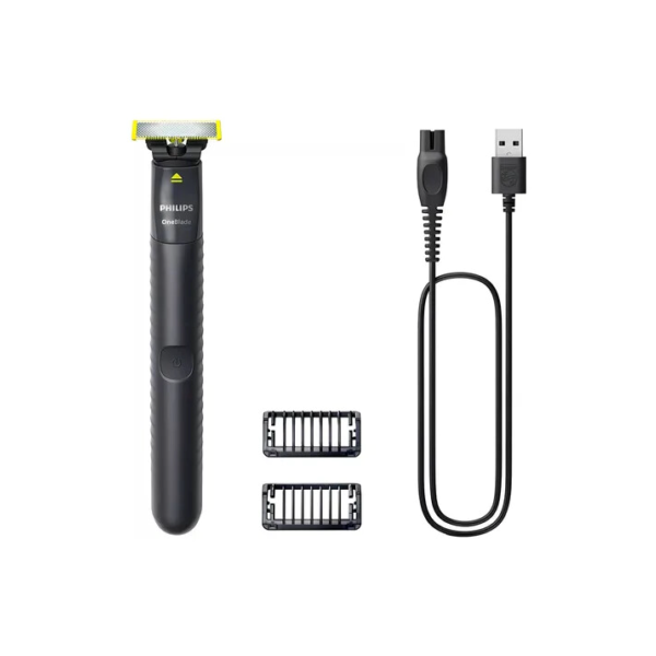 Aparador E Raspador Oneblade Philips Qp1424/10 Com 2 Pentes  Preto
