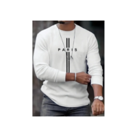 Camiseta Manga Longa Masculina Paris Algodão Blusa Frio