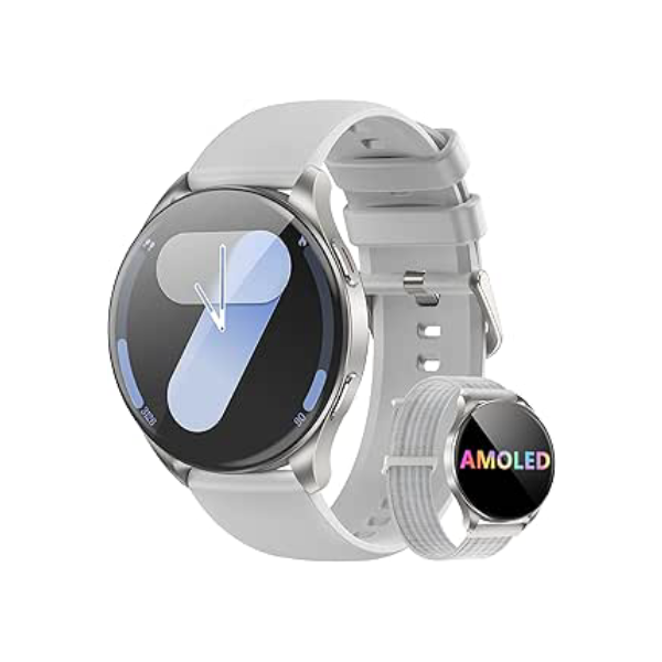 Smartwatch Redondo AMOLED 1.43" - Relógio Inteligente com Chamadas Bluetooth, 130+ Modos Esportivos, IP68, Compatível Android/iOS - Unissex