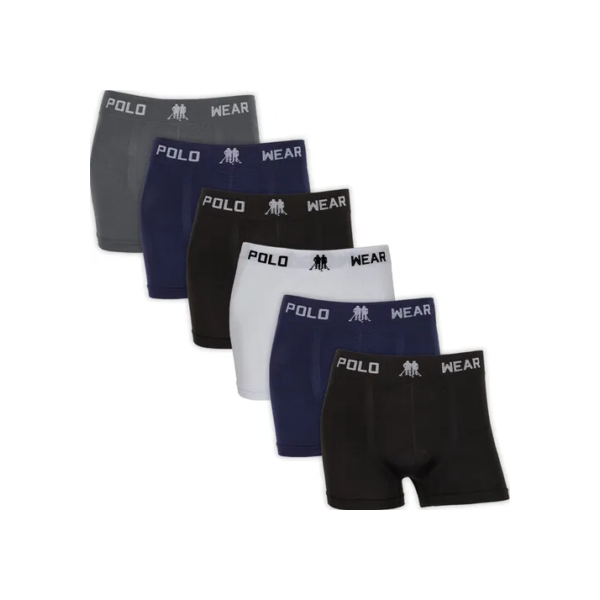 Kit 6 Cuecas Boxer Polo Wear Microfibra Sem Costura Original
