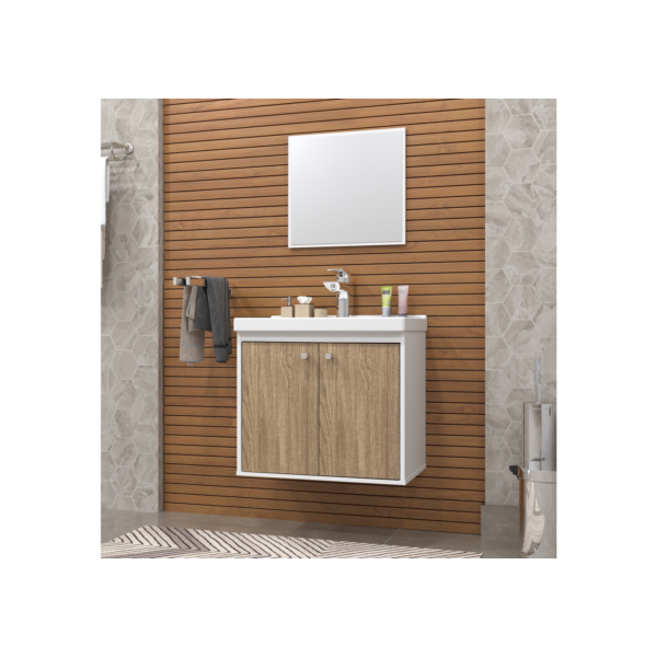 Gabinete Banheiro Armario Cuba Pia 100% Mdf  - Bergamo 50 cm