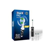 Oral-B PRO Series 1+, Escova de Dentes Elétrica, Cabeça Redonda, Cabo Ergonômico, 3 refis Precision Clean, Preta