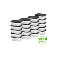 Kit 20 Potes Para Freezer e Microondas 500ml Reutilizável BPA FREE Marmita Fitness Organizador de Alimentos