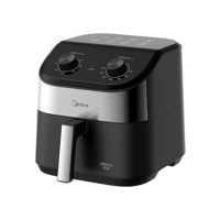 Fritadeira Midea Air Fryer 5,5L, design de dois botões, ampla faixa de temperatura de 80°C a 200°C, cesto antiaderente e prato para vegetais, 1900W, 220V, FWM55P2