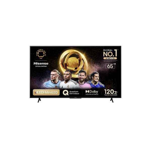 Smart TV 65" UHD 4K Mini LED Hisense 65U6N Google TV, Processador com AI, HDR10+, Dolby Atmos, Sports Mode, Game Mode Plus e Compatível com Alexa