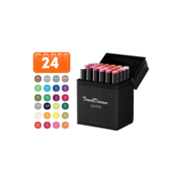 Conjunto Canetas Marcador Canetinha Ponta Dupla 24 Cores Kit