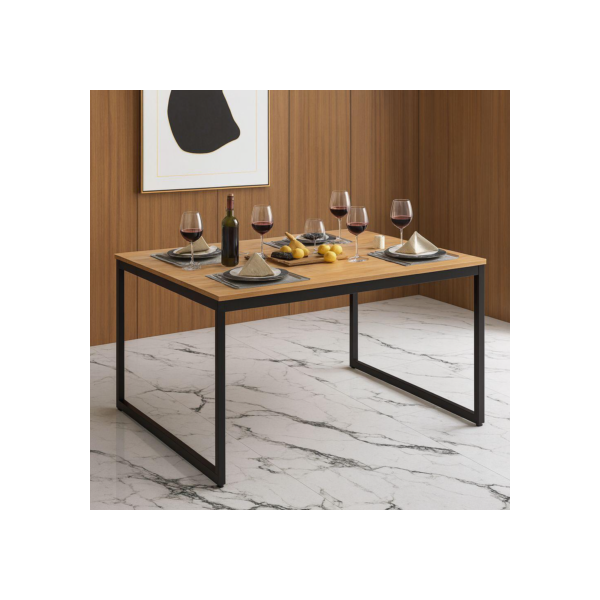 QUEIMA DE ESTOQUE - Mesa de Jantar Estilo Indústrial Estrutura de Metal 120x80 cm