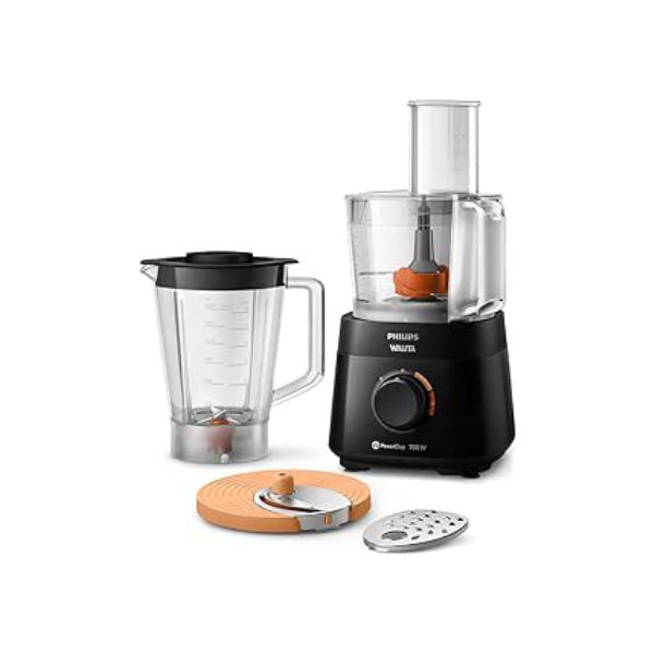 Philips Walita Preto Multiprocessador PowerChop 750, 2 velocidades, 4 acessórios, Recipiente com capacidade de 1,5 litros, 750W, 220V (RI7301/90)
