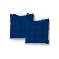 Kit 2 Almofadas Assento Cadeira Futton Futon 40x40cm Cores Diversas 100% Poliéster (Azul Royal)