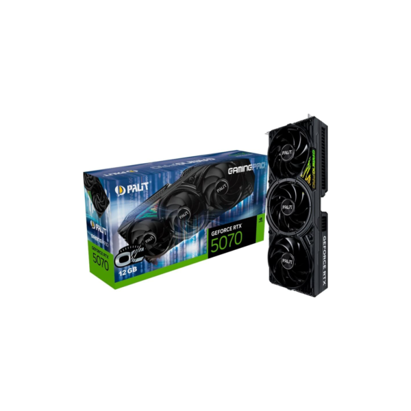 Placa de Vídeo Palit RTX 5070 GamingPro OC NVIDIA GeForce, 12GB, GDDR7, ARGB SYNC EVO, G-Sync, Ray Tracing, DLSS 4 - NE75070T19K9-GB2050A