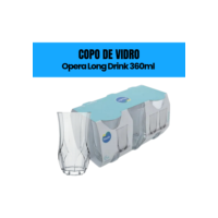 Conjunto 6 Copos Longos De Vidro Nadir Ópera 360ml