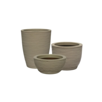 kit 3 Vasos Decorativo de Planta em Polietileno Jardim Casa Sala n1, n2 e n3 (Bege)