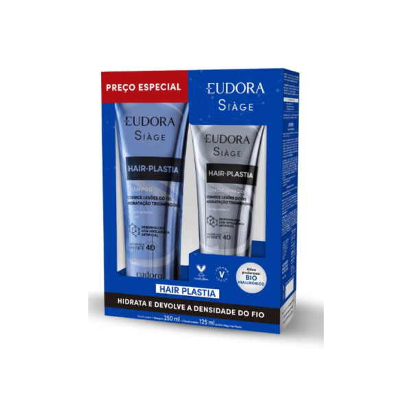 Kit Eudora Siage Hair Plastia Shampoo 250ml + Condicionador 125ml