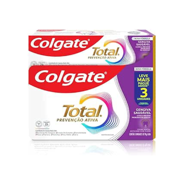Colgate Creme Dental Total Gengiva Reforçada 90G 3 Unid