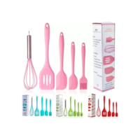 Kit 5 Peças Utensílios de Cozinha Silicone Colher Espátula Fue Espátula Pequena Pincel