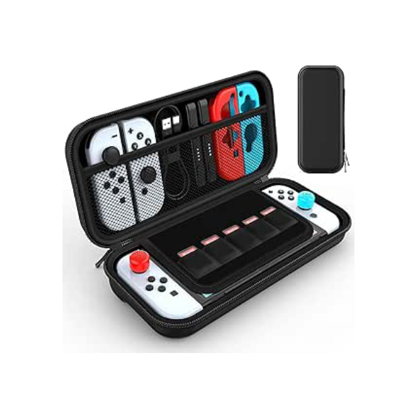 Case Para Nintendo Switch Oled - Capa Protetora Para Nintendo Switch Oled Com 6 Compartimentos Bolsa Perfeita Para Viagens Estojo Bag de Proteção e Acessórios Para Nintendo Switch Oled - 4Leader