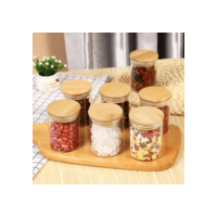 Kit 6 Potes de Vidro 200ml com Tampa de Bambu | Hermético à Prova de Odores + Empilhável