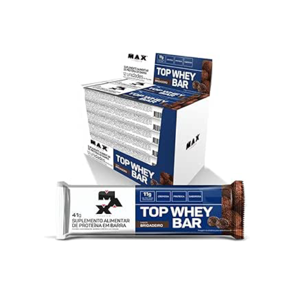 Max Titanium Top Whey Bar - 12 Unidades De 41G Brigadeiro -