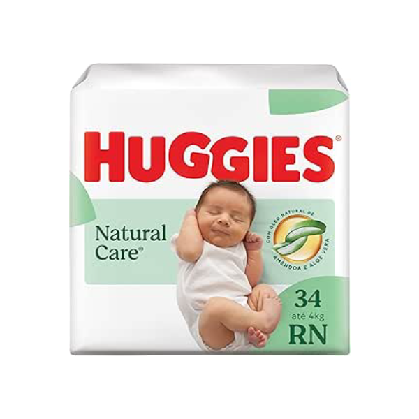 Huggies Fralda Premium Natural Care RN 34 Un (Embalagem pode variar)