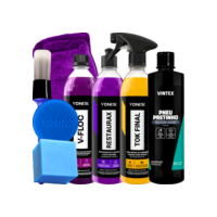 KIT SHAMPOO V-FLOC CERA TOK FINAL SPRAY PNEU PRETINHO RESTAURAX 500ML VONIXX