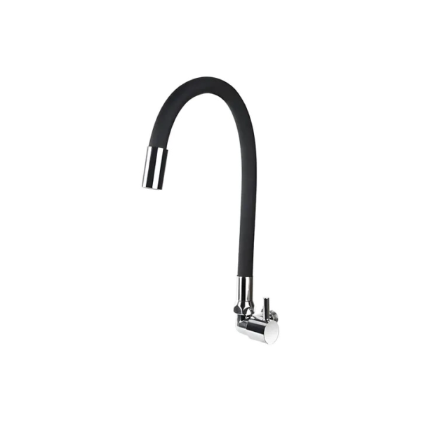 Torneira De Parede Texfine Flexivel Monocomando Reto Pia Cozinha Luxo Articulável Preto Fosco Com Arejador