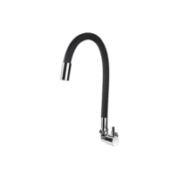 Torneira De Parede Texfine Flexivel Monocomando Reto Pia Cozinha Luxo Articulável Preto Fosco Com Arejador