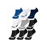 PUMA Kit 9 Pares Meia Sapatilha Invisível Esportiva Masculino Adulto, 1 Azul Escuro - 2 Branco - 1 Cinza Mescla - 1 Marinho - 4 Preto, 39-43