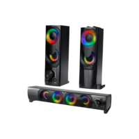 Mini Alto-Falante Caixa De Som Gamer Led Rgb Usb P2 Auxiliar Knup Kp-6041 127/220v