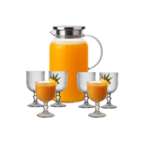 Kit 6 Taças Canelada 380ml + Jarra Borossilicato 1,8l Vidro
