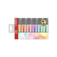 Marca Texto - STABILO BOSS ORIGINAL Pastel – Estojo com 6 unidades – Em 6 cores