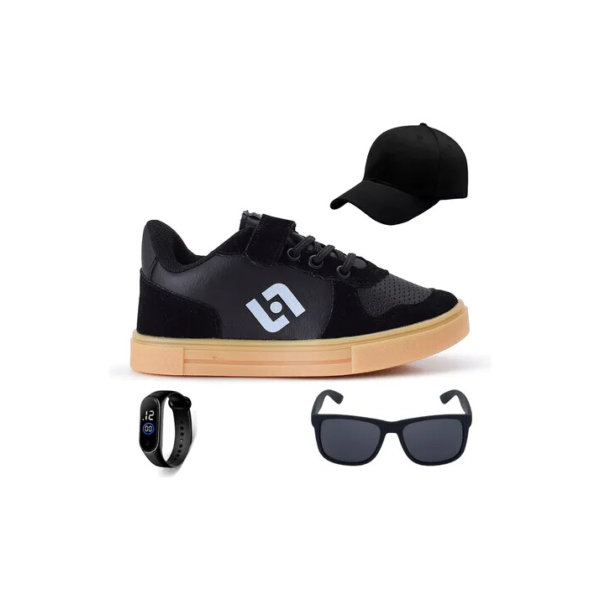 Kit Tenis Infantil Casual Street + Bone Oculos E Relogio