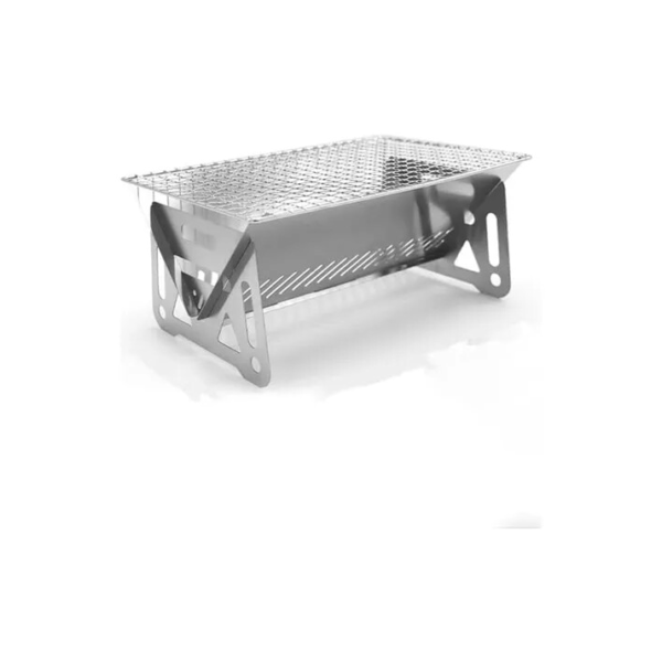 Mini Churrasqueira Portátil Desmontável Inox Cor Aço Inox