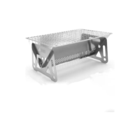Mini Churrasqueira Portátil Desmontável Inox Cor Aço Inox