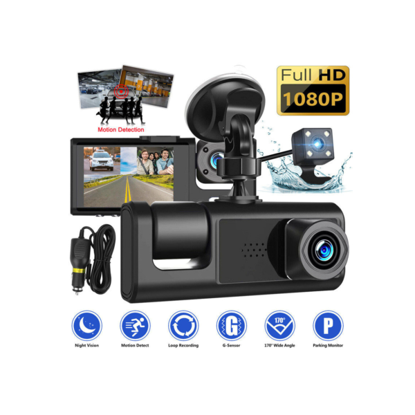 Gravação De Espelho Retrovisor Lente Dupla De 64GB Monitoramento De Carro HD 1080P Dianteira E Traseira