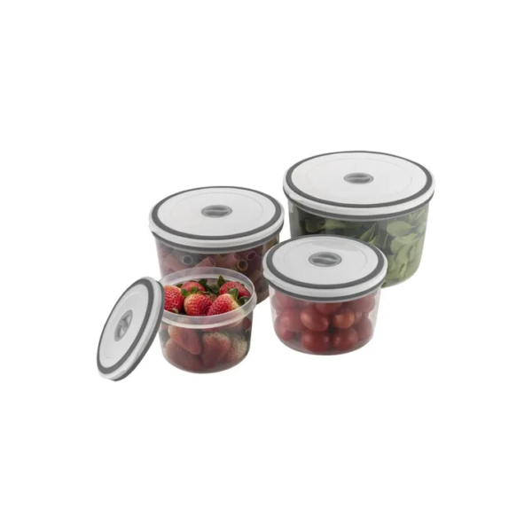 Conjunto 4 Potes Herméticos Redondos De Plástico Electrolux Cor Transparente