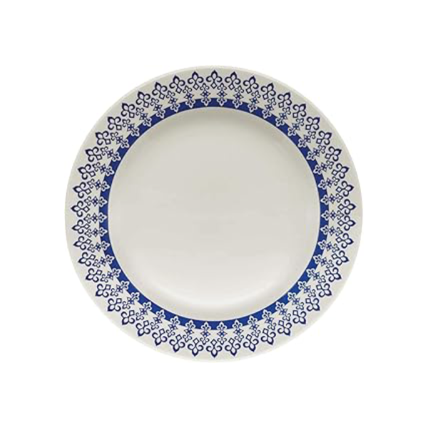 Conjunto com 6 Pratos Biona Donna Grécia Azul/Marfim 24 cm