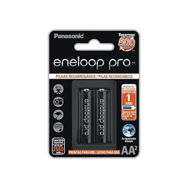Pilha Recarregável PRO AA, Eneloop, BK-3HCCE/2BB