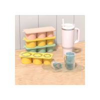 Molde Bandeja de Gelo 3 Tamanhos Forma Cilindrica para Copos Garrafas Silicone