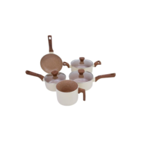 Mimo Style Jogo de 5 Panelas Alumínio Indução Pratic Cook Crema