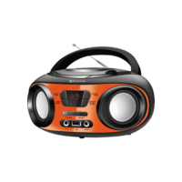 Rádio com CD, FM, Potência 8WRMS, Bluetooth, Entradas USB e Auxiliar Mondial Up BX-18 Preto/Laranja