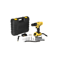 Parafusadeira Furadeira Impacto Bateria 12v 3/8 10mm Muke Preto E Amarelo