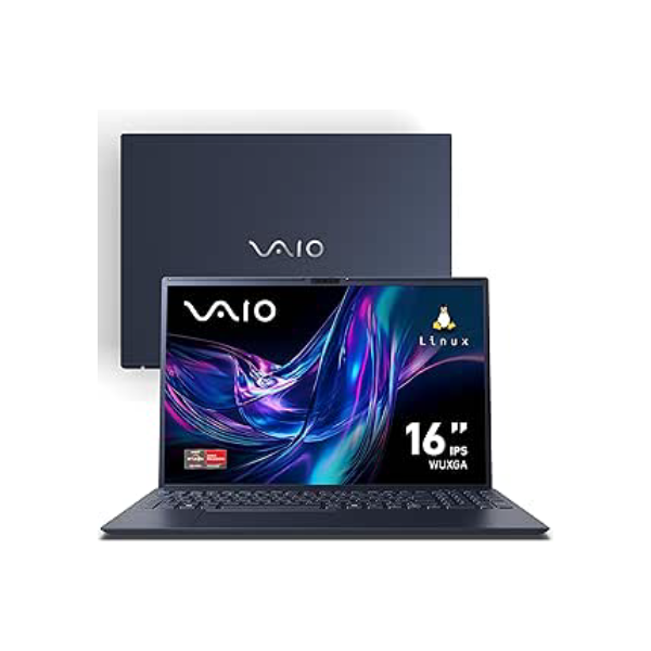 Notebook VAIO FE16 AMD Ryzen 5-5625U Linux 8GB RAM 256GB SSD Wi-Fi 6 Tela 16'' IPS WUXGA Antirreflexo - Cinza Grafite - VJFE69F11X-B0411H - Permite upgrade de memória RAM e SSD