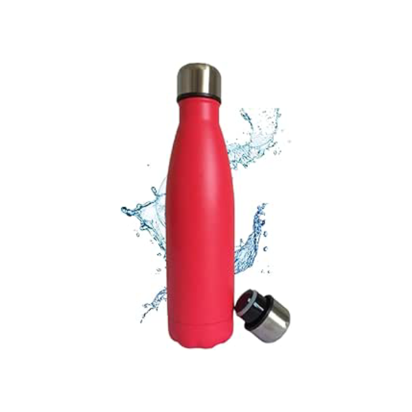 Garrafa De Água Portatil Inox Térmica Squeeze Com Camada Dupla Para Academia Esporte 500 ML Quente Frio UTIMAIS+ (Rosa Rubi)