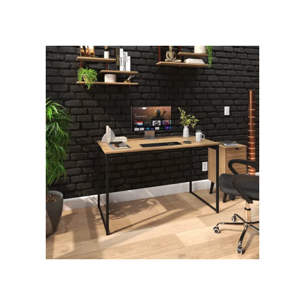 Mesa escrivaninha industrial ferro e madeira 150x60cm Sofa Sogude CLASSICMAGA150