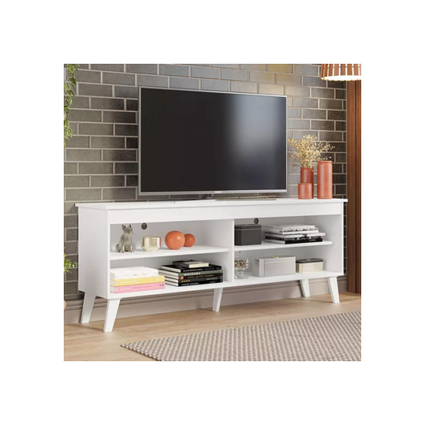 Rack Para Tv Até 65 Polegadas Com Pés Turim Madesa Cor Branco XM6997