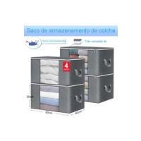 Kit 4 Saco Organizador Edredon Cobertor Multiuso Dobrável