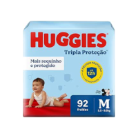 Huggies Fralda Tripla Proteção M 92 Un