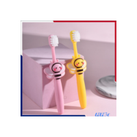 Desenho animado de abelha fofo desenho animado crianças higiene dental escova de dentes infantil remoção eficaz de placa desenho animado de abelha cuidados dentários para bebês proteção gengival 【LELE】