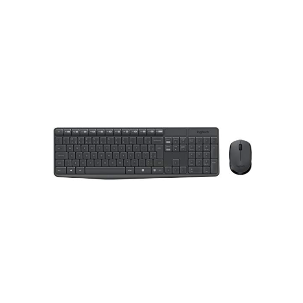 Combo Teclado e Mouse sem fio Logitech MK235 com Conexão USB, Pilhas Inclusas e Layout ABNT2