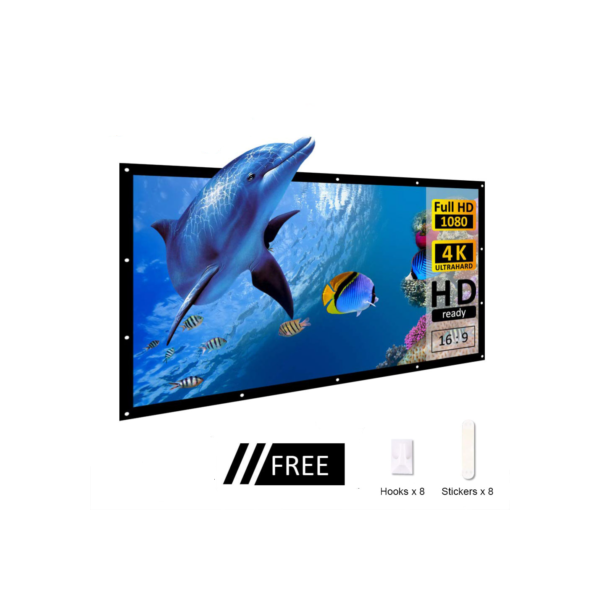 Tela De Projetor Fina Simples SALANGE 3D HD 60/72/84/100 Polegadas 16 : 9 Filme Portátil Ao Ar Livre Para Viagens De Esc